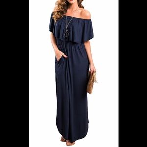 Off the shoulder maxi - navy